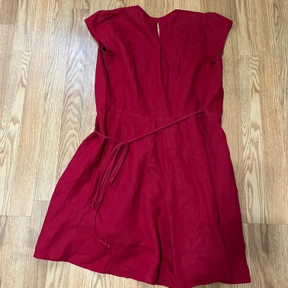 Reformation Rodin Red Linen Dress Size Small - Picture 9 of 10